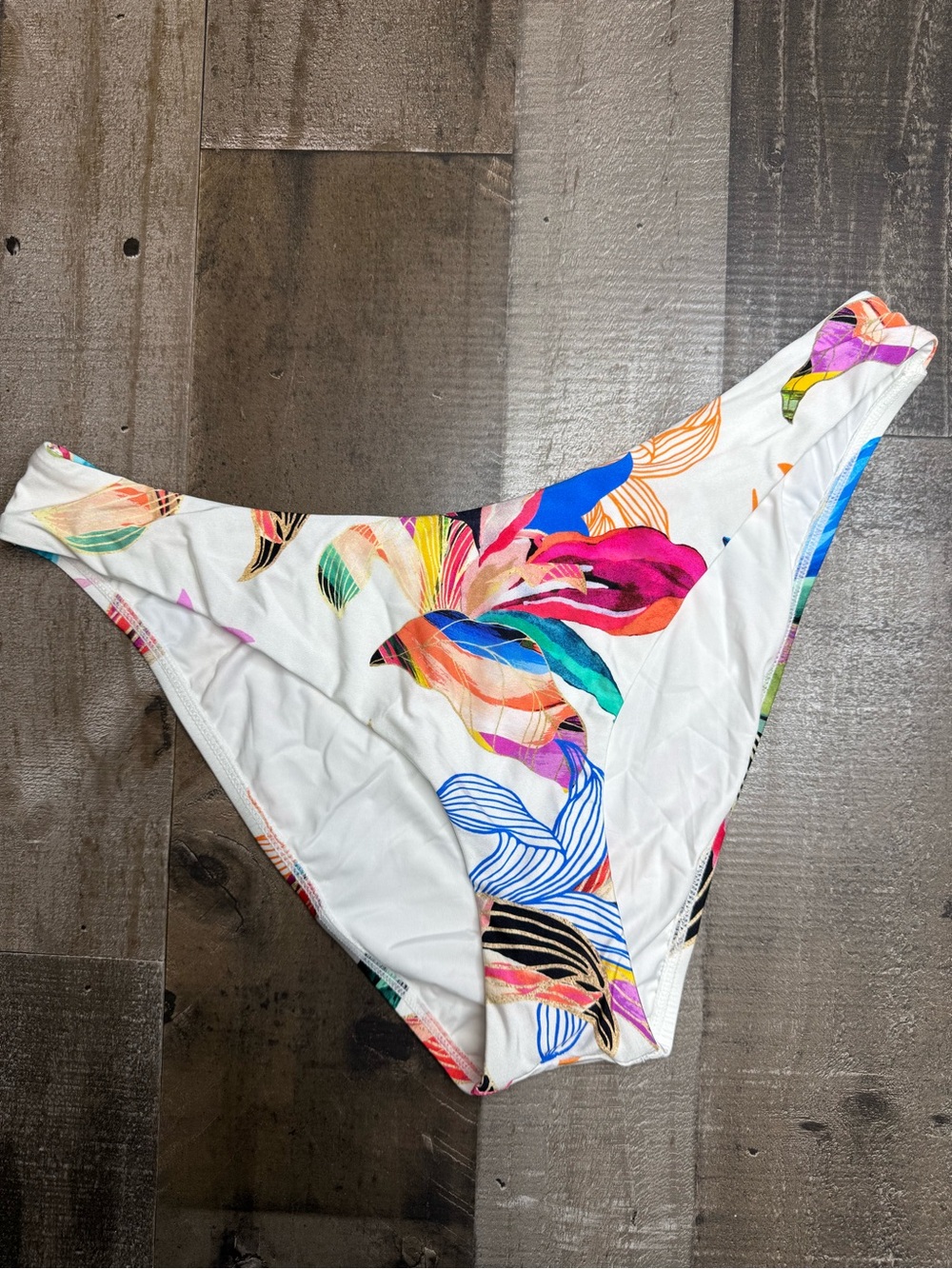 NWOT La Blanca Paradise City Bikini Bottoms with Multicolor Tropical Print 12